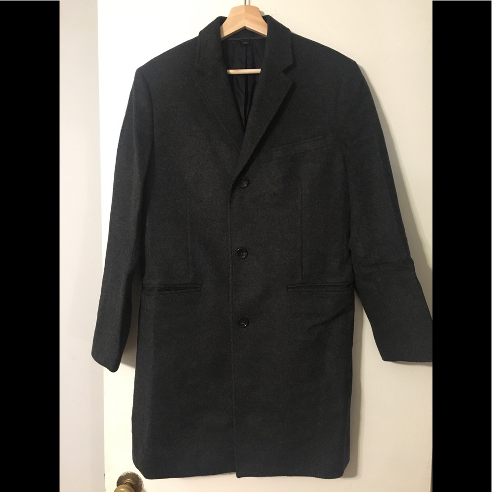 JCrew Charcoal Wool Top Long Ludlow Coat